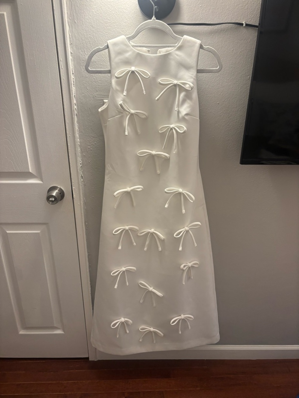 English factory bow midi dress bridal NWT